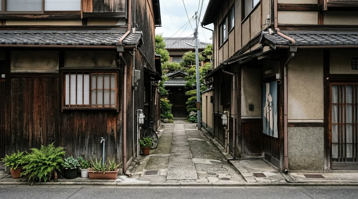 間口の狭い旗竿地の通路